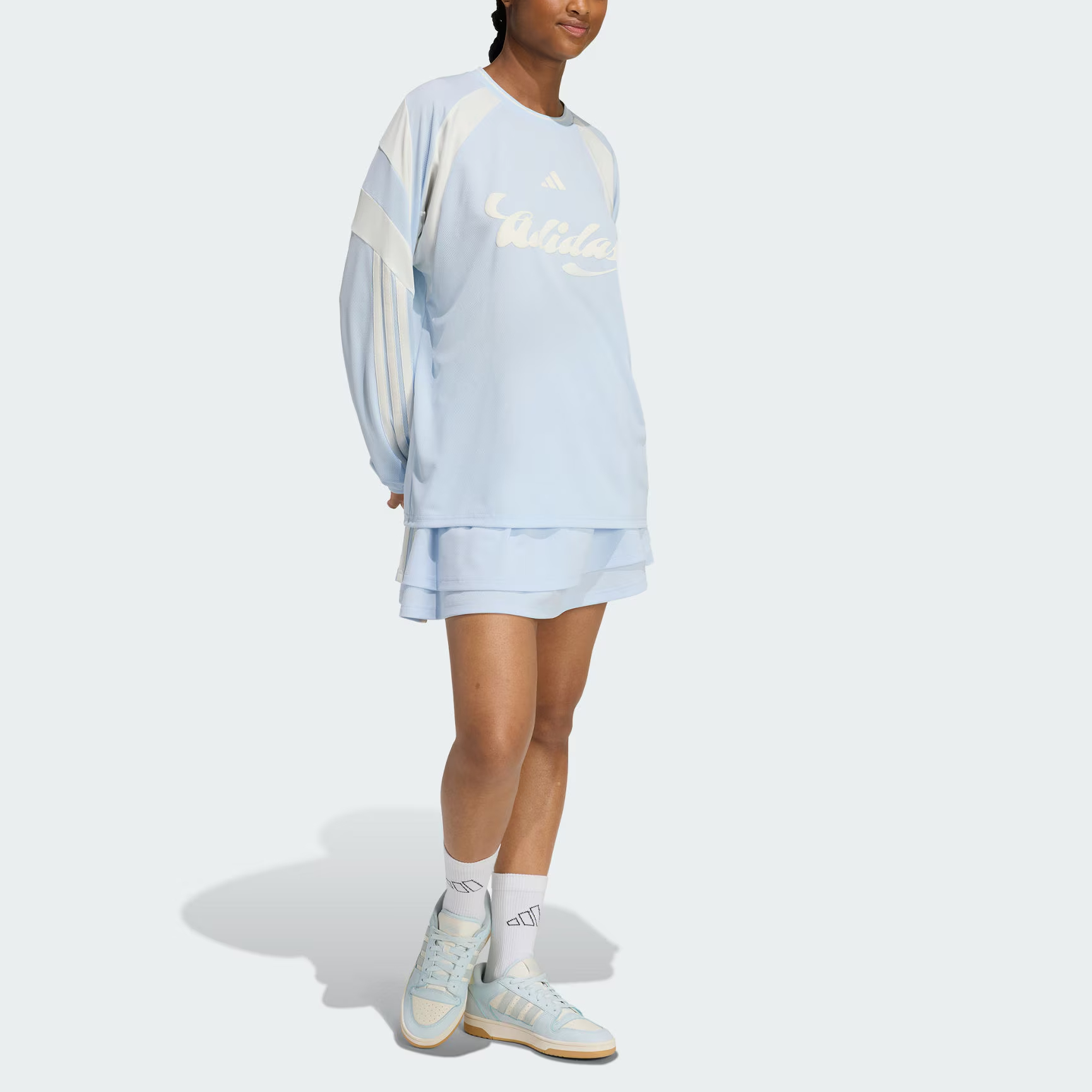 Adidas Футболка Women's Crystal Blue/Jade White Crew Neck Moderate — фото 4