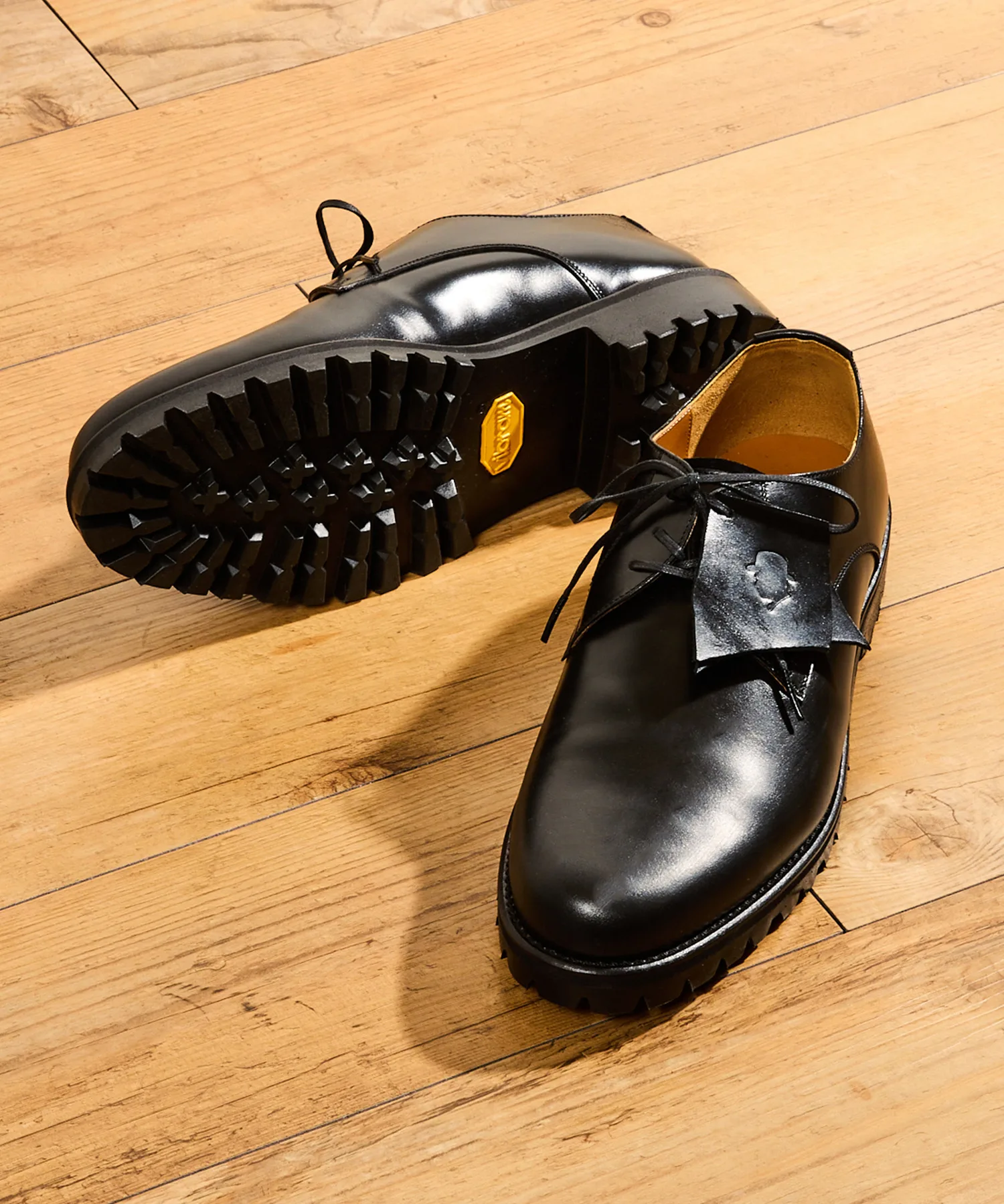 Мужские офицерские ботинки из натуральной кожи Vibram Tomo & Co Officer Shoes TMTKS-S-0054 черные — фото 2