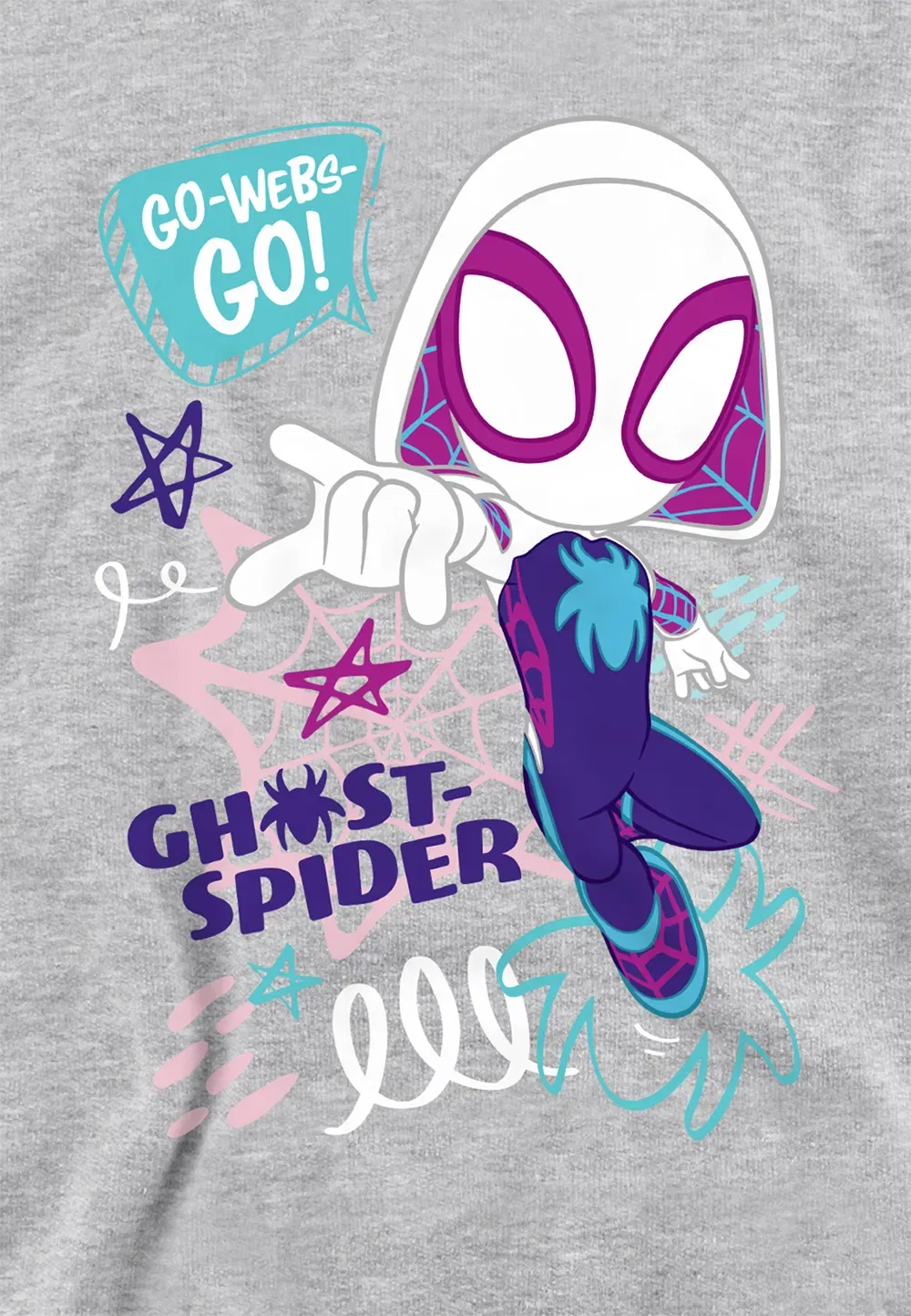 Детский худи Marvel Ghost Spider Go Webs, хлопок/полиэстер, серый — фото 2