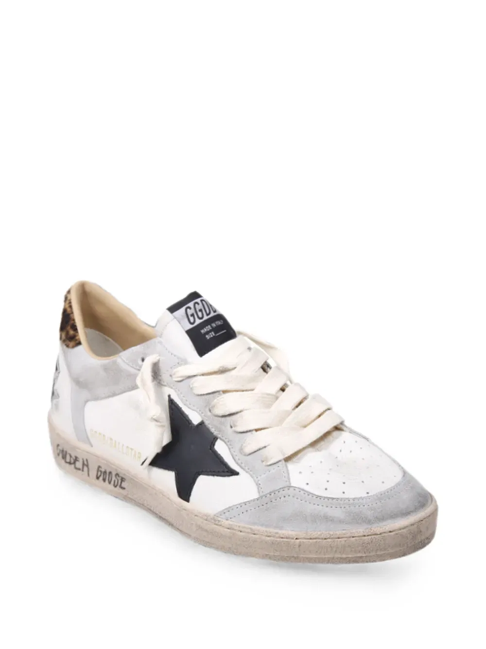 Кроссовки Ball Star с леопардовым принтом Golden Goose, белый — фото 2