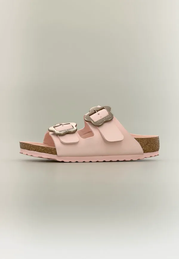 Детские узкие сандалии arizona с цветочной пряжкой Birkenstock, Light Rose