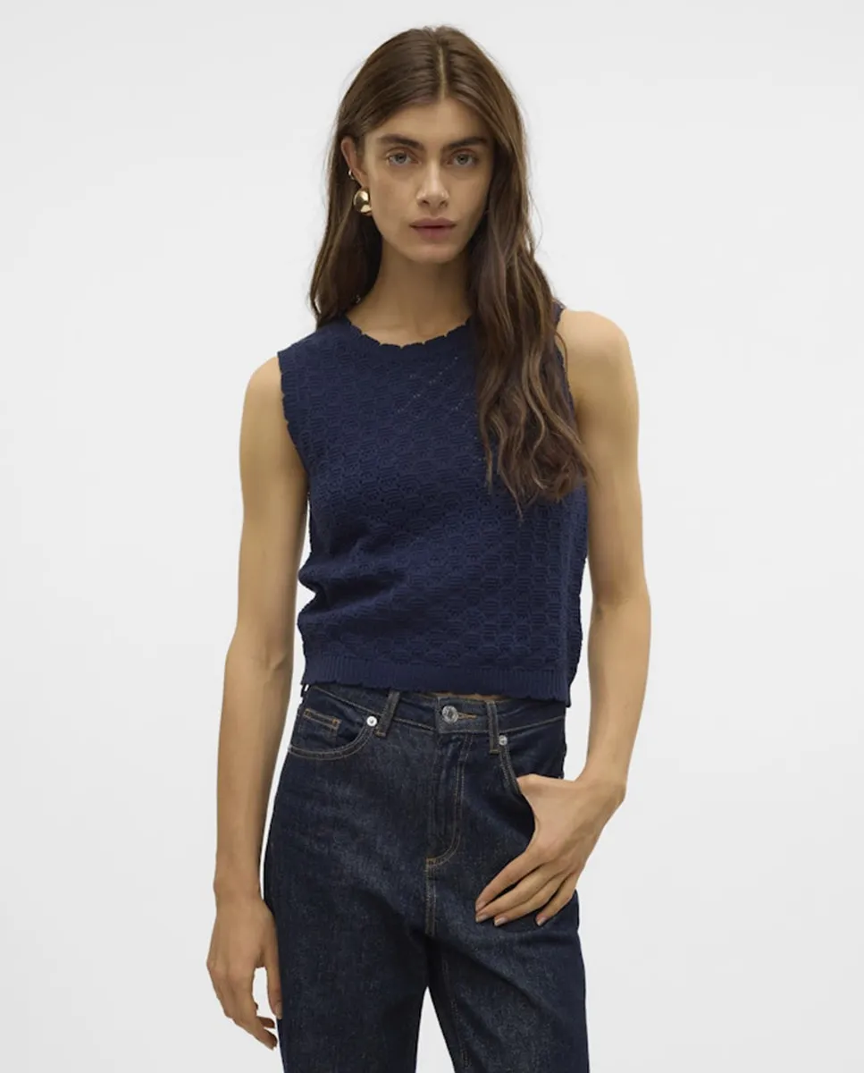 

Женский жилет тонкой вязки Vero Moda, тёмно-синий