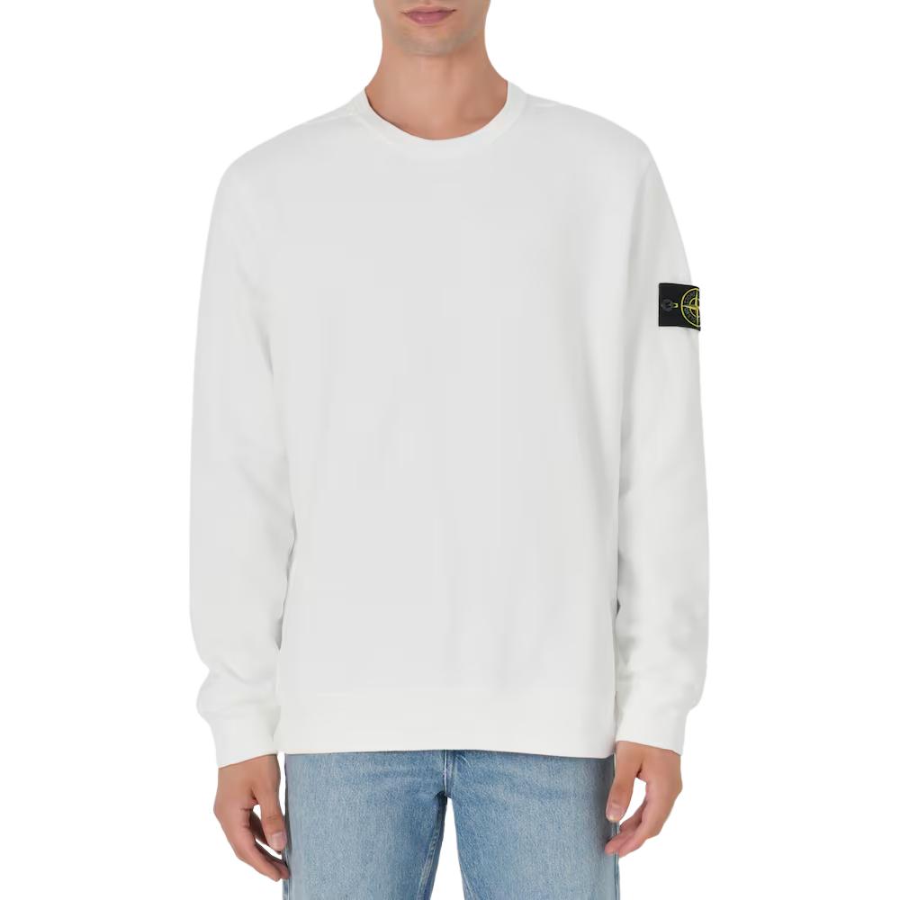 

Толстовка с круглым вырезом и нашивкой с логотипом Stone Island, белый