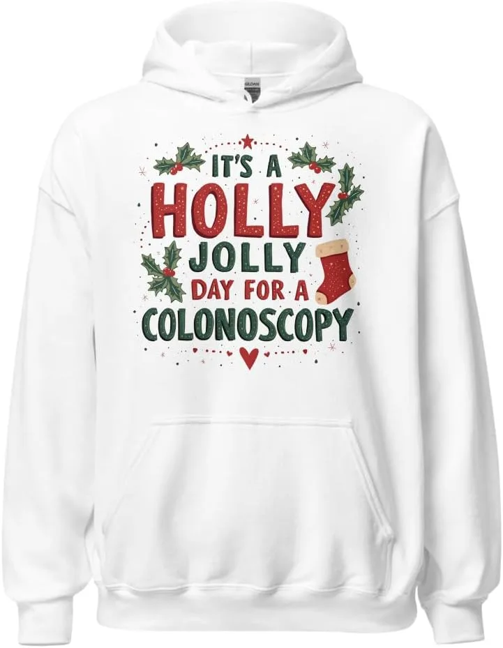 Толстовка Endoscopy Christmas Gastroenterology унисекс, Holly Jolly Day для колоноскопии Generic, белый