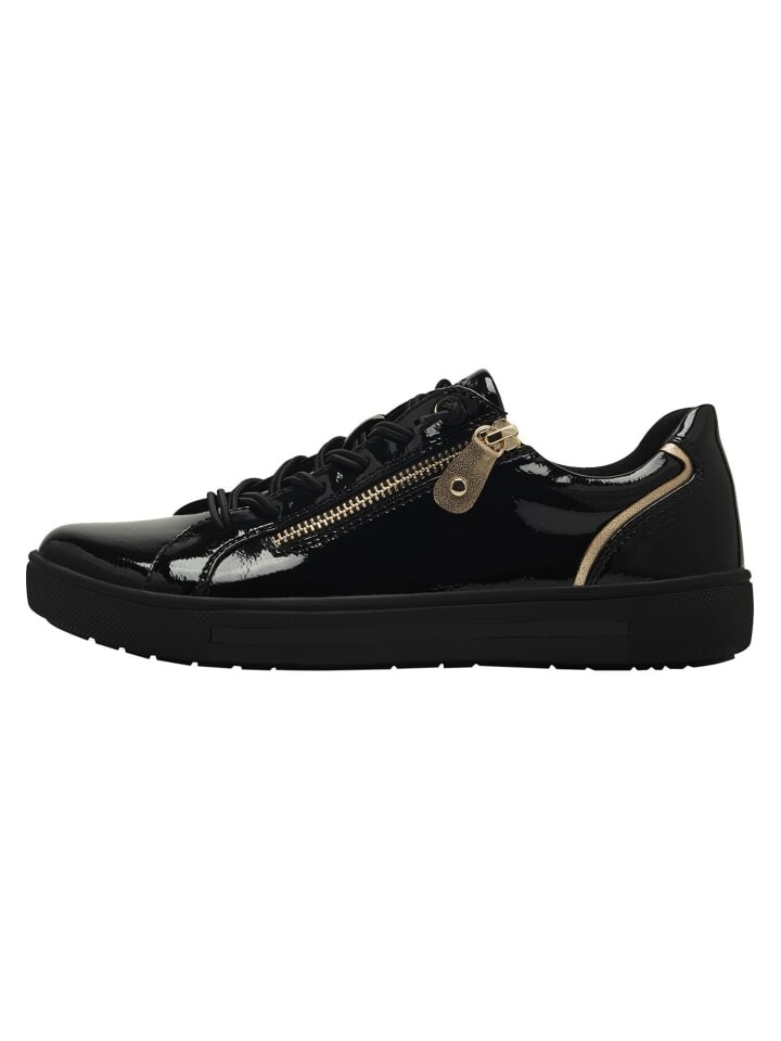 

Низкие кроссовки Jana, цвет black pat/gold