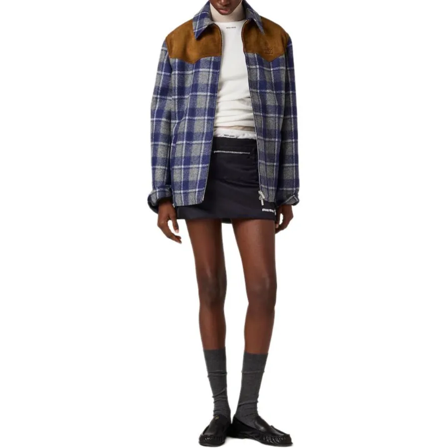 FW25 Casual Short Skirts Women's MIU MIU, синий — фото 4