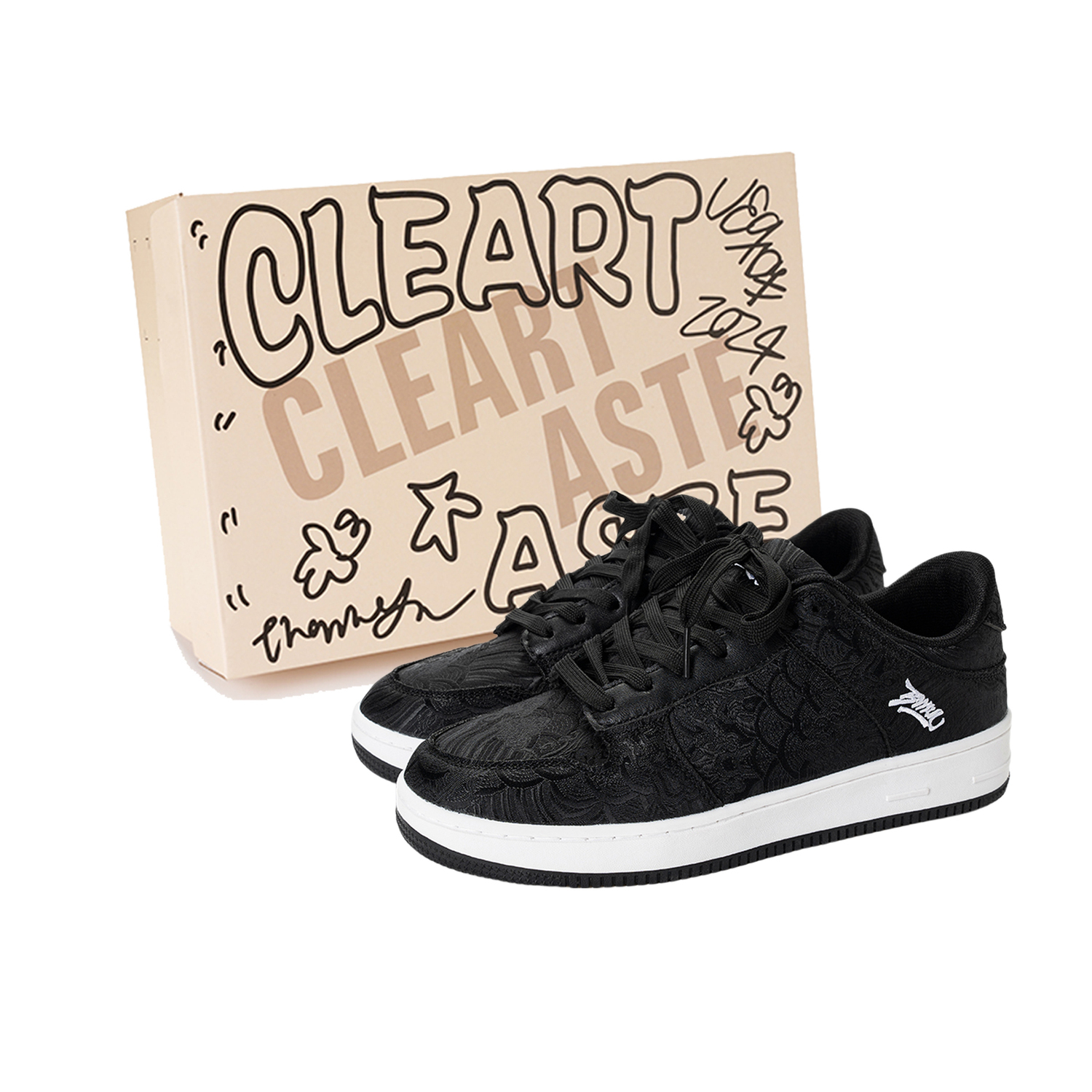 

CLEARTASTE Скользоустойчивые амортизирующие износостойкие лоу-топы для скейтборда унисекс Black Silk, цвет Black Silk