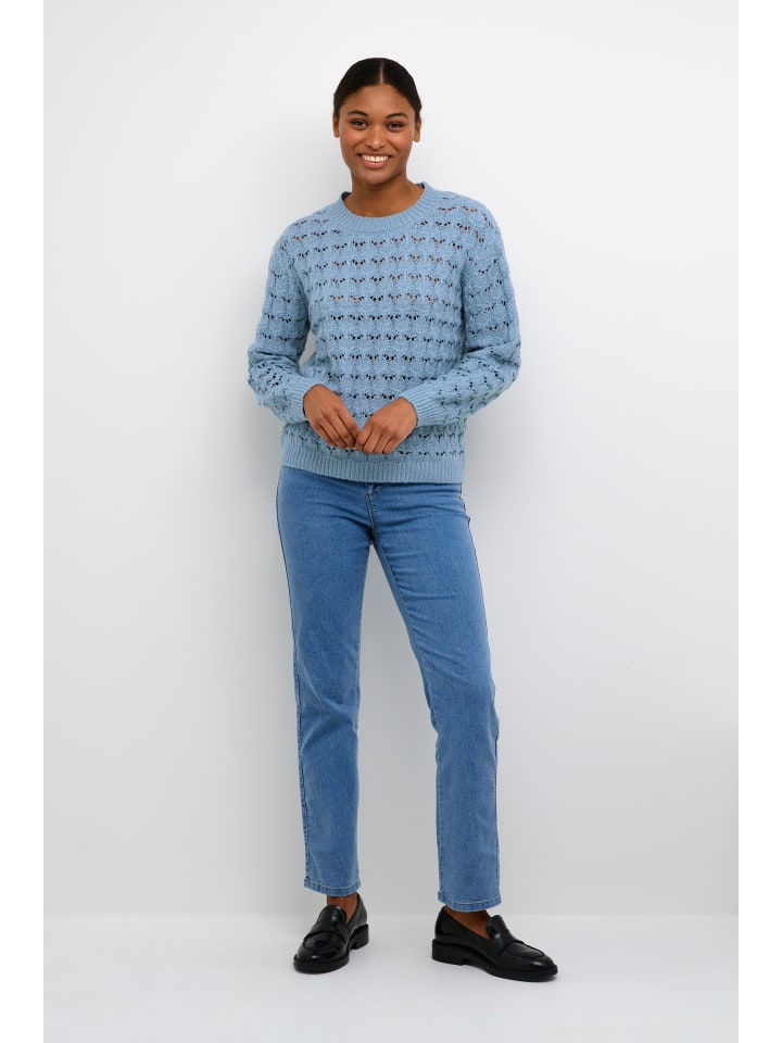 

Kaffe Вязаный свитер KAelena прямого кроя из выцветшего джинсового материала