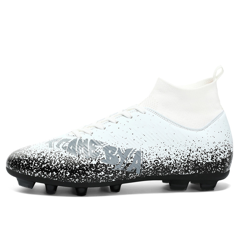 

Бутсы для футбола с высоким верхом, амортизирующие, устойчивые к истиранию, противоскользящие, для подростков Peter pan, синий/белый