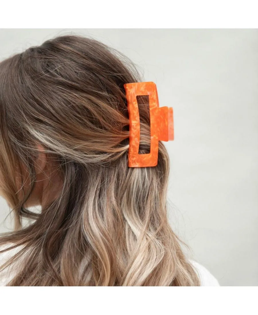 Headbands of Hope Большой прямоугольный зажим-крабик - оранжевый — фото 2