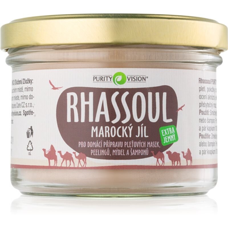 

Purity Vision Rhassoul Марокканская глина для приготовления масок, скрабов, мыла и шампуней для лица 200 г