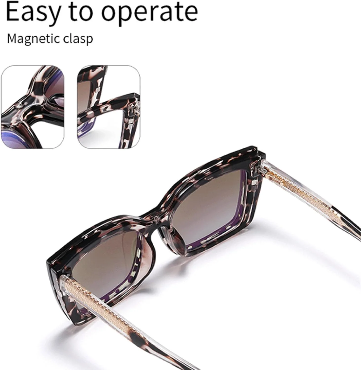 

Поляризованные солнцезащитные очки с магнитной застежкой-клипсой для женщин, предназначенные для вождения, с защитой от УФ-излучения UV400 (ацетат) VFDHN, 6