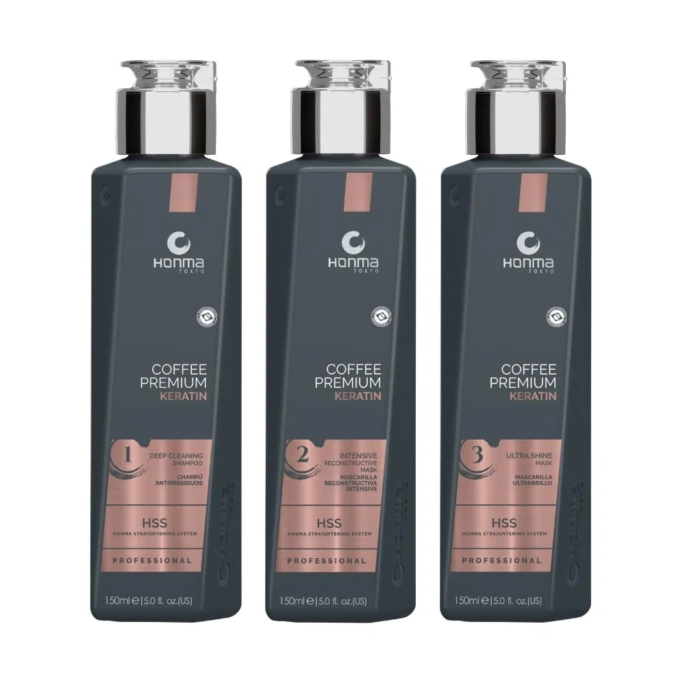 Набор для кератинового выпрямления волос Honma Tokyo Coffee Premium Professional 3 x 150 мл Honma