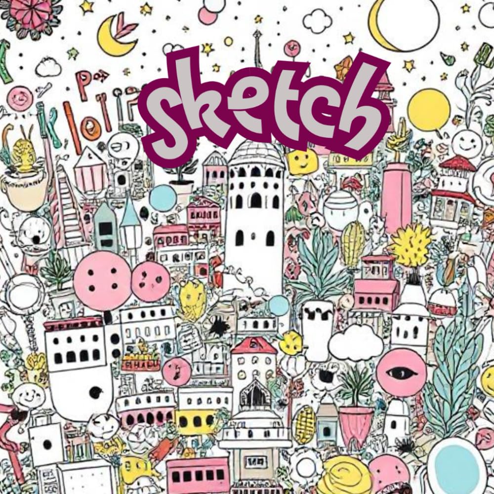 

Sketch: 77 pages blank sketchbook with note lines, 8.5 x 8.5 inches clean blank sheets sketchbook, relaxing sketchbook, doodle diary, doodle sketchbook (Independently published)