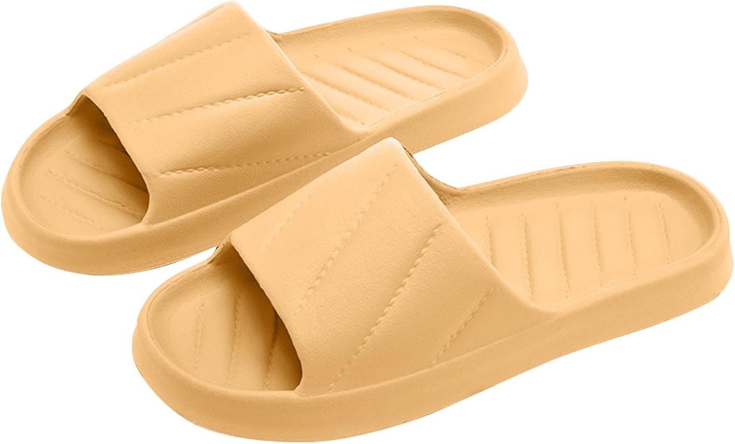 

Легкие ультрабыстро-сохнущие тапочки для женщин и мужчин, нескользящие душевые тапочки, комфортные домашние тапочки для внутри дома и общежитий Generic, желтый