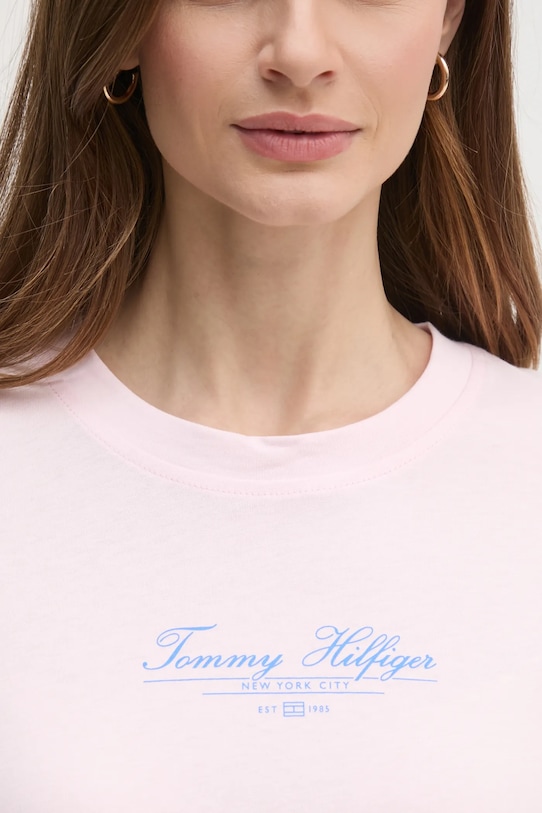 

Хлопковая футболка Tommy Hilfiger, розовый