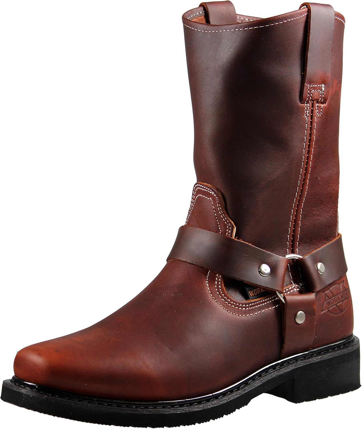 

Мужские ботинки, стиль байкер, натуральная кожа, медовый и черный цвета, с запряжкой Workmen-V