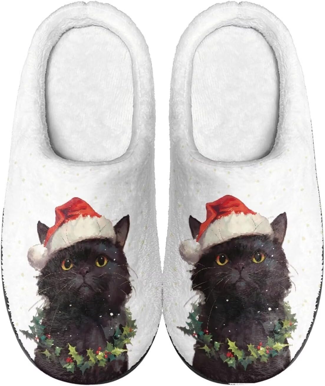 

Мягкие теплые тапочки с противоскользящей подошвой для дома и улицы, домашние тапочки с закрытым носком, пушистые тапочки для женщин и мужчин Creamic, черный