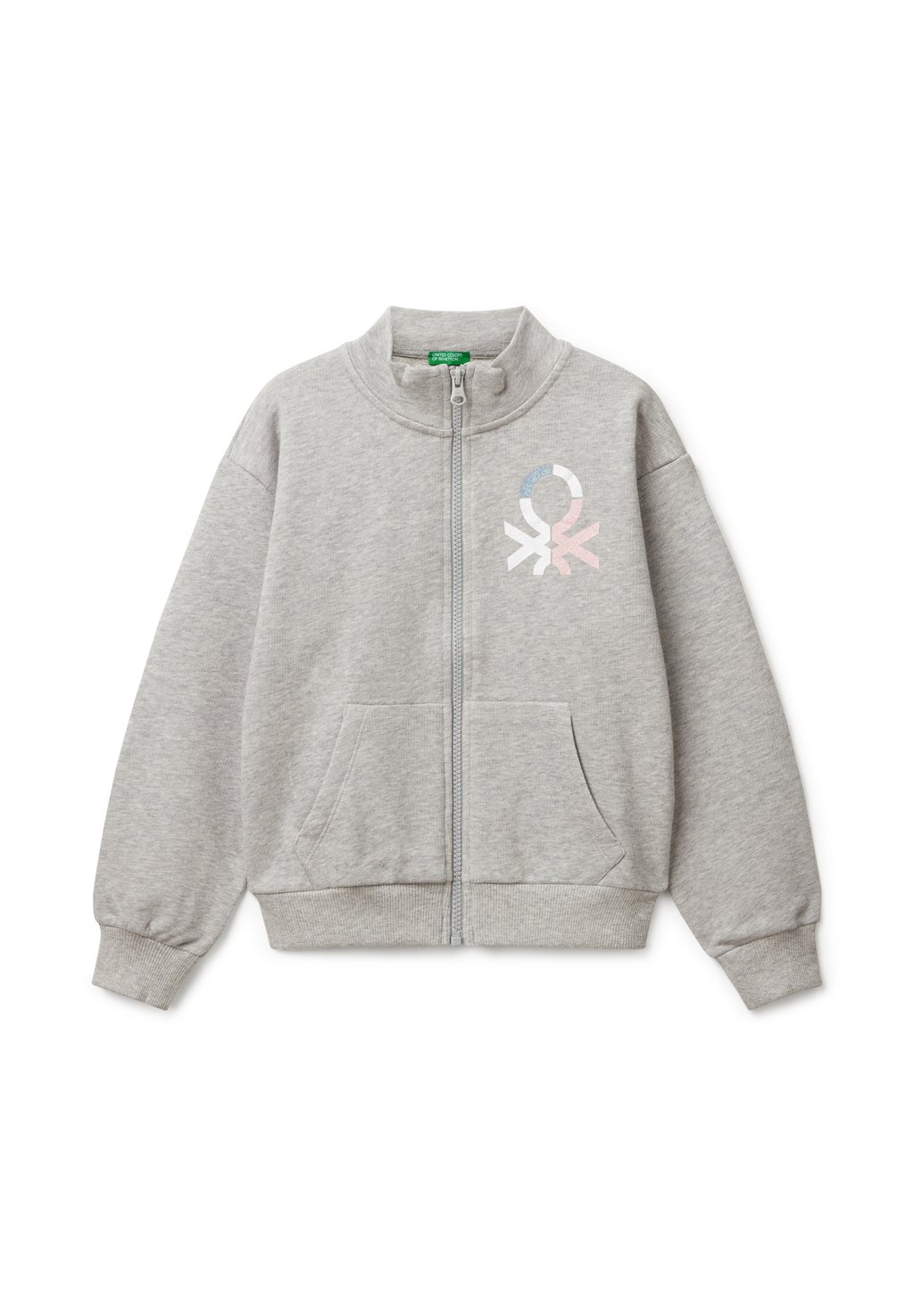 

Толстовка на молнии HIGH NECK WITH ZIPPER United Colors of Benetton, серый