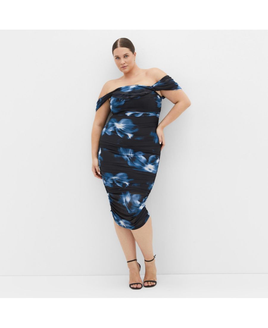 

Платье Jazmin с принтом больших размеров CITY CHIC, Teal floral