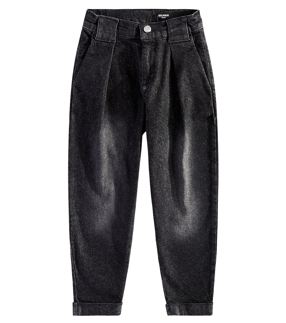 

Зауженные джинсы с высокой талией Balmain Kids, Charcoal Grey