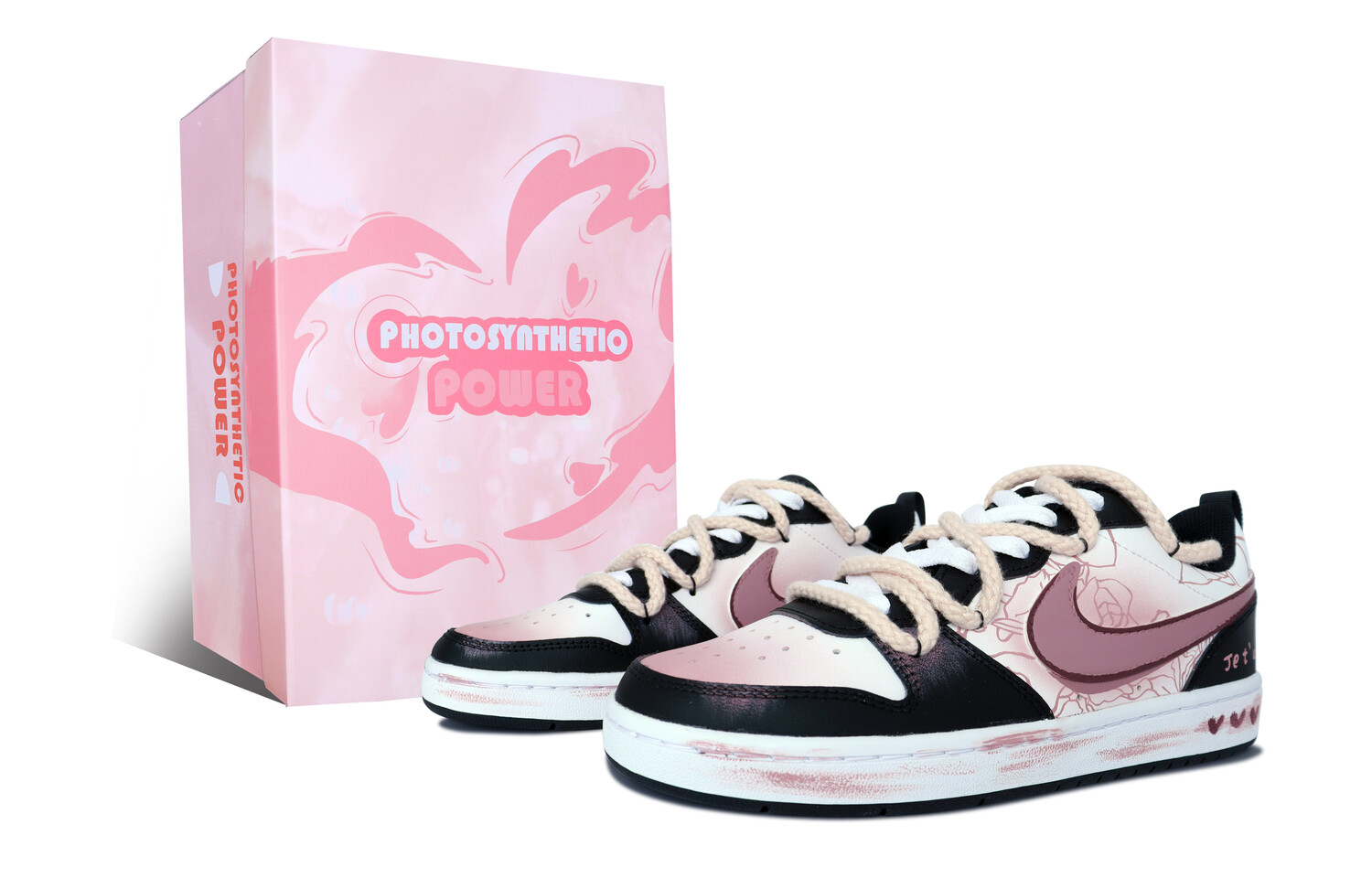

Кроссовки Nike Court Borough Skateboarding Shoes Women's Low-top Black/pink/white, розовый