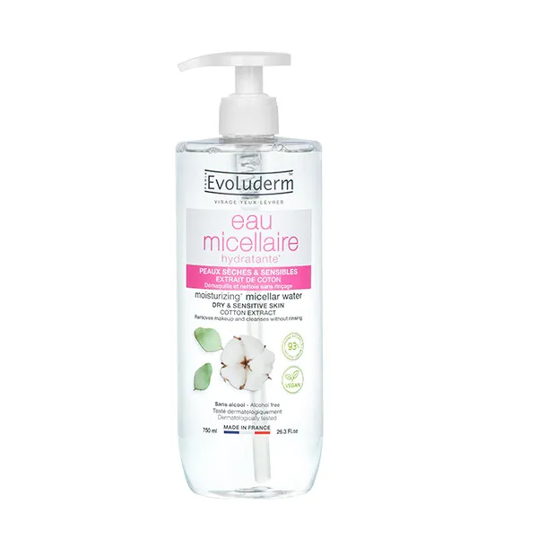 

Увлажняющая мицеллярная вода Cotton Extract Evoluderm, 750 ml