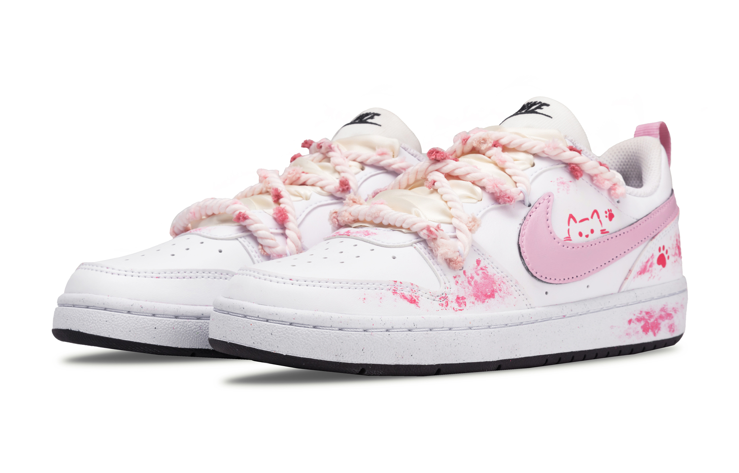 Кроссовки Nike Air Force 1 Wild Kids' Custom, розовый — фото 4