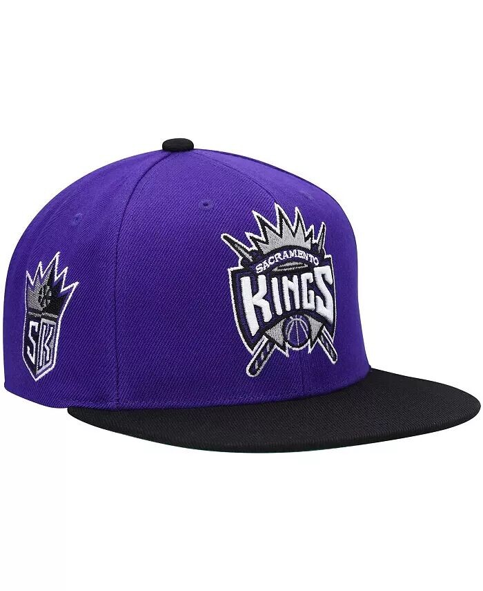 

Мужская фиолетово-черная шляпа Snapback Sacramento Kings Hardwood Classics Mitchell & Ness, фиолетовый