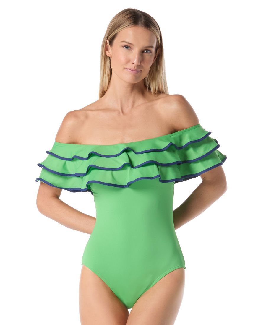 

Женский слитный купальник с оборками kate spade new york, Shamrock