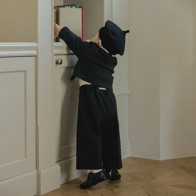 Детские широкие брюки Rev чёрного цвета от Littletini