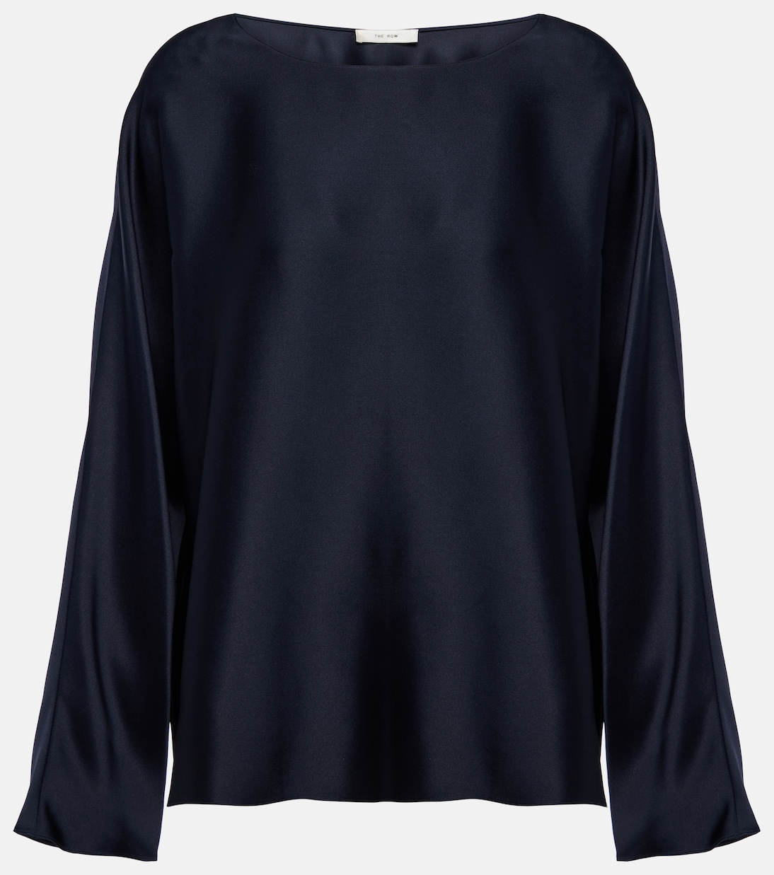 

Блузка Dylia из шелкового атласа The Row, темно-синий