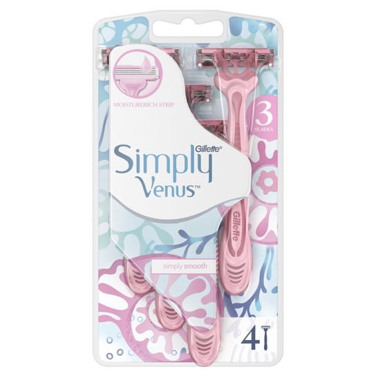 

Бритва одноразовая, 4 шт. Gillette, Simply Venus 3