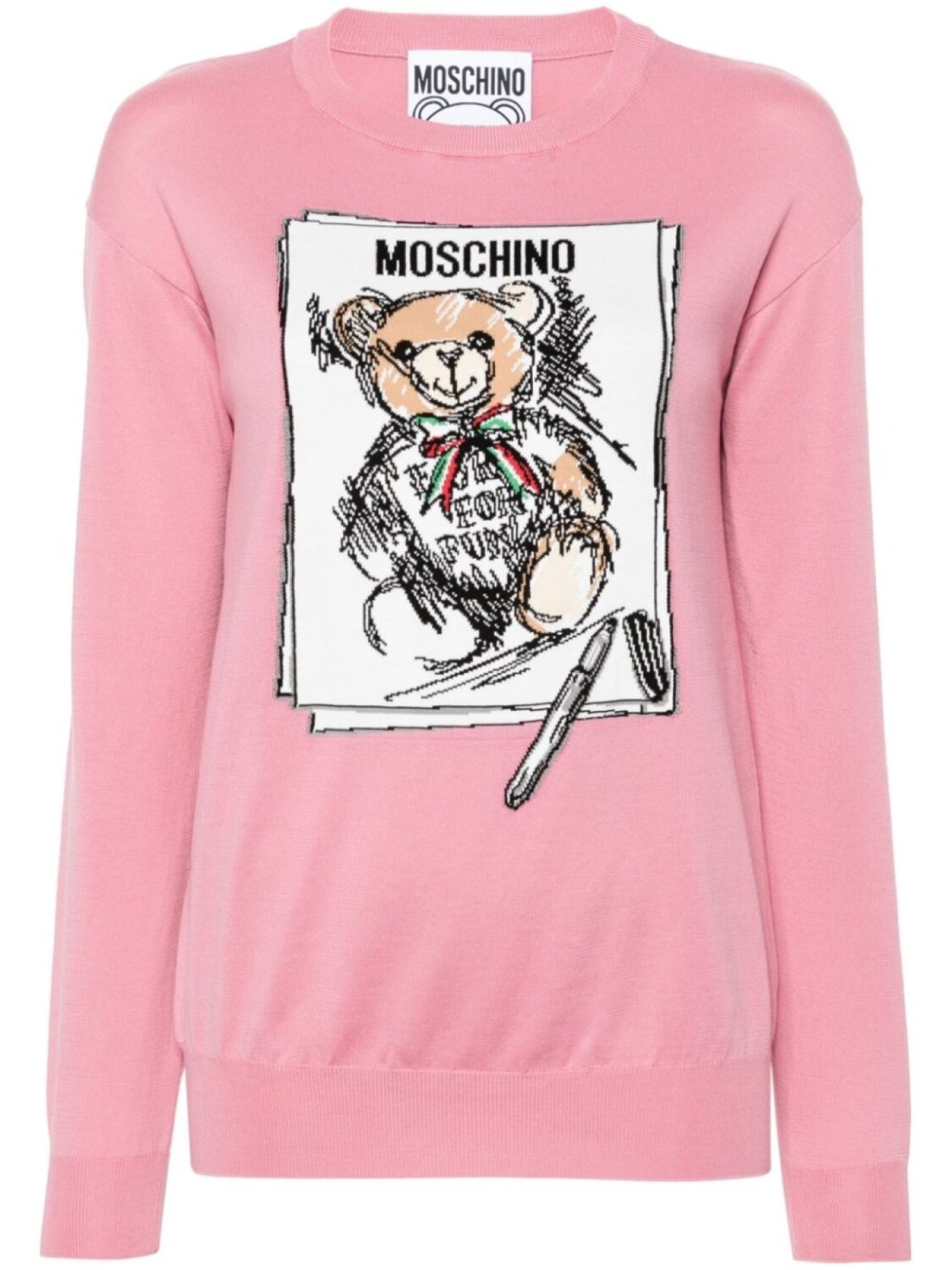 

Джемпер с вышитым логотипом Moschino, розовый