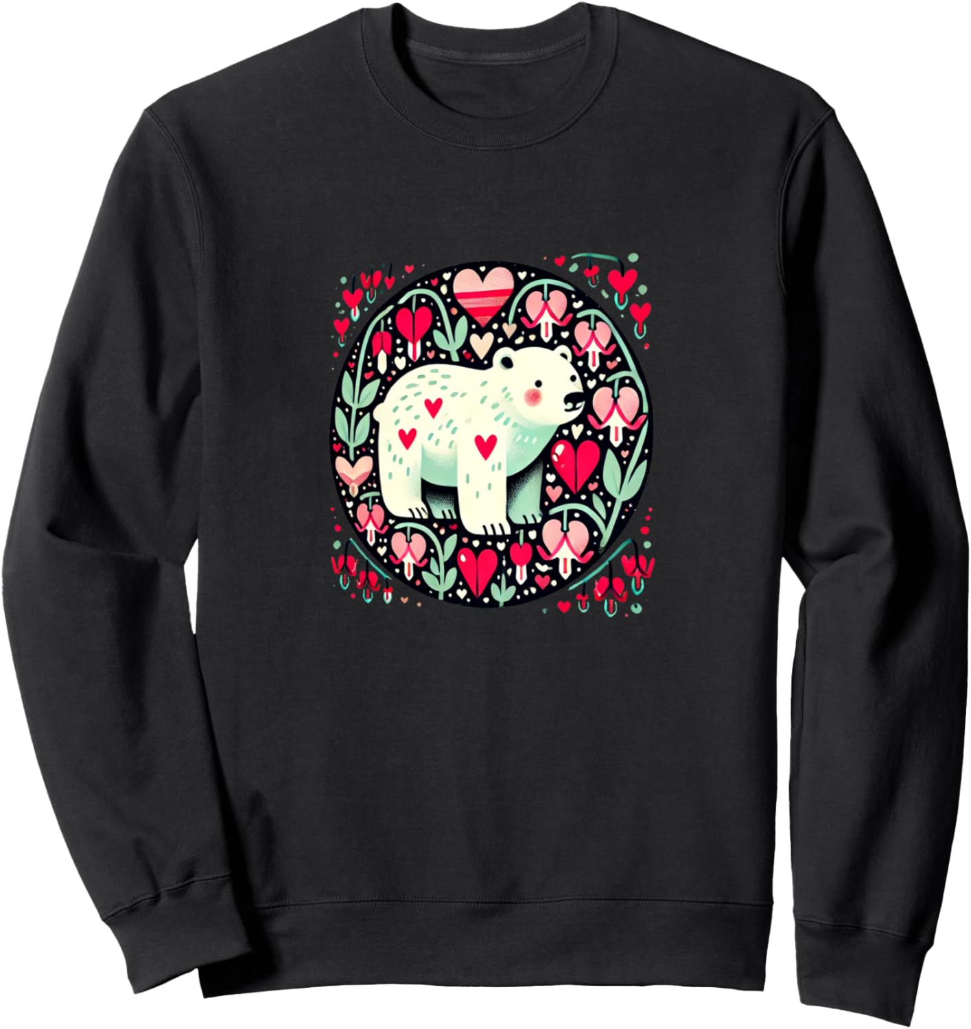 

Толстовка с рисунком полярного медведя ко Дню святого Валентина Retro Bears Snugg, черный