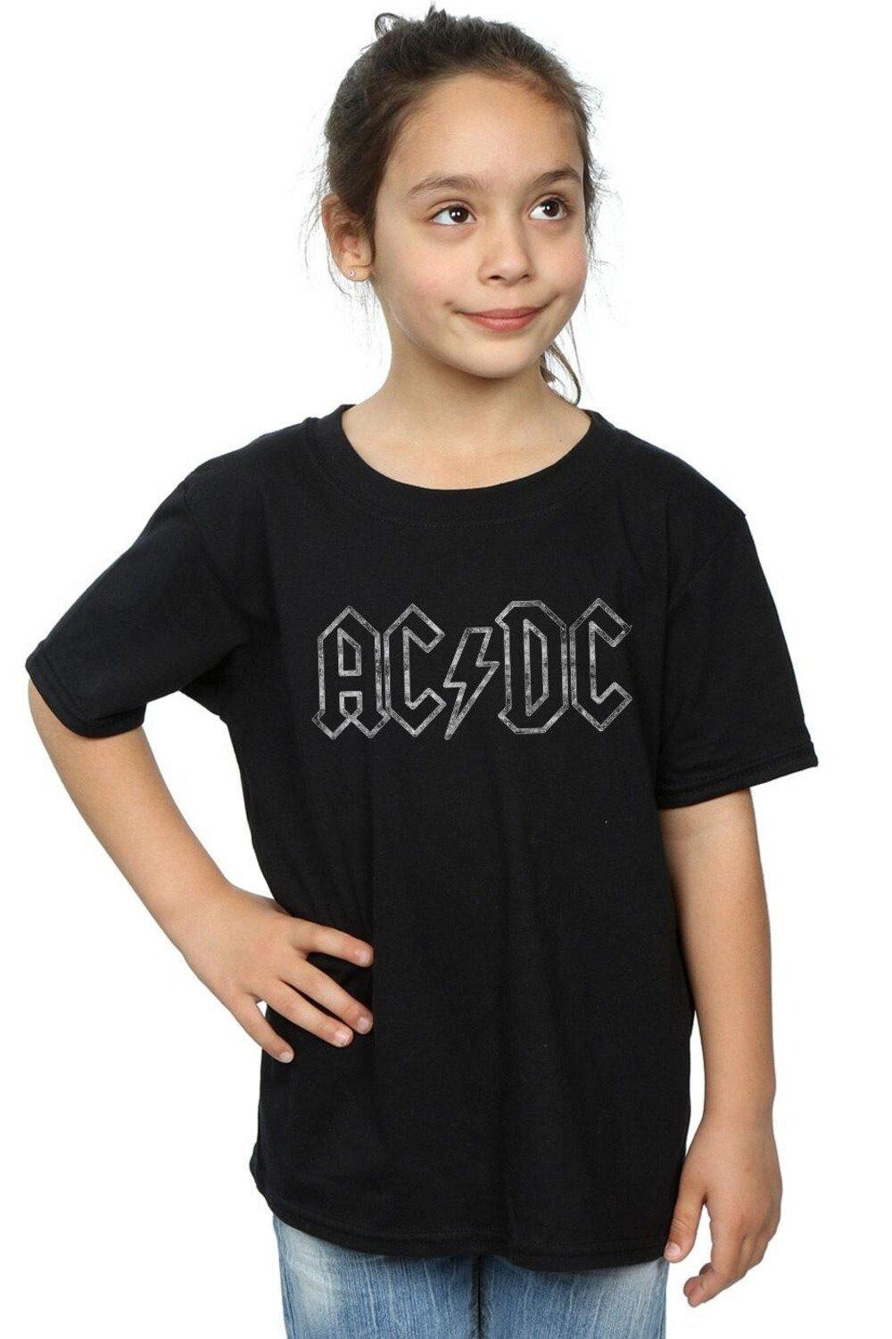 

Хлопковая футболка с зубчатым логотипом AC/DC, черный