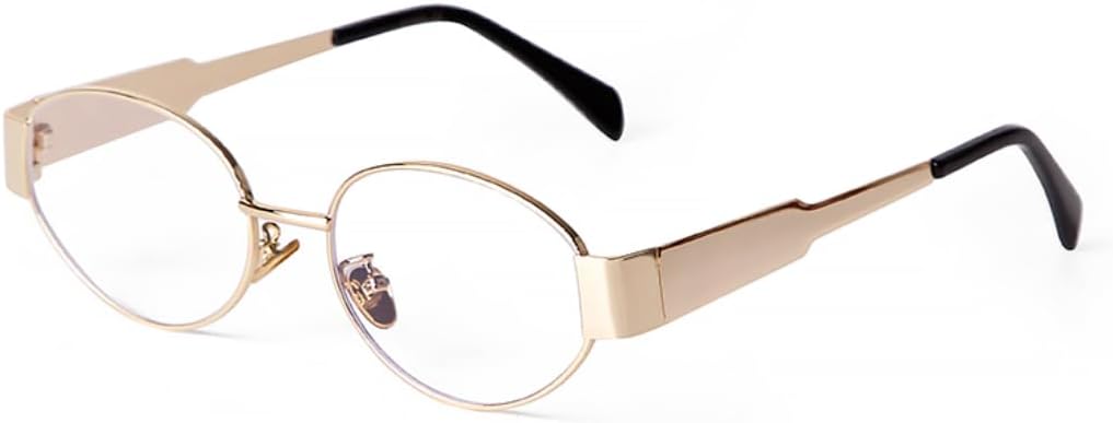 

Солнцезащитные очки с защитой UV400 | Овальная и круглая оправа в стиле панк с золотистым металлическим покрытием | для женщин и мужчин, для занятий спортом на открытом воздухе и вождения DSVIGF, 06