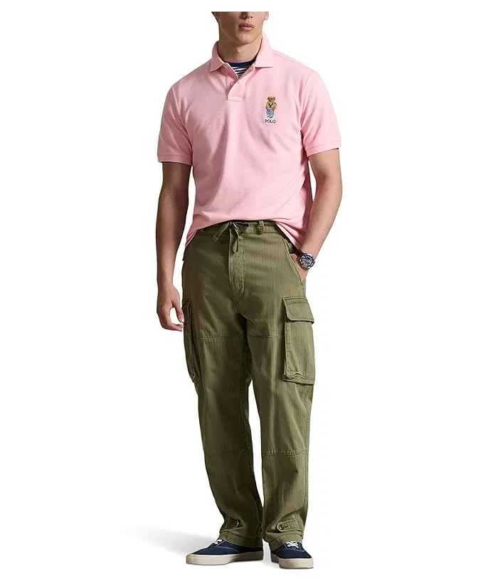 Футболка поло с вышивкой медведя Classic Fit Polo Ralph Lauren, Faded Mint/Lavender Multi — фото 2