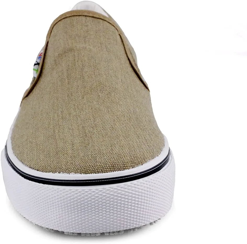 Laforst Mens Sunbrella Cotton Upper Nonslip Slip On Flat Fashion Shoes, хаки — фото 4