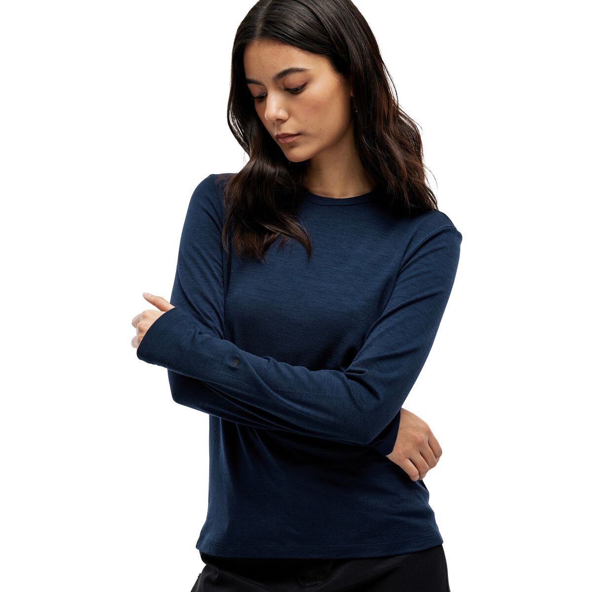 

Свободный меринос футболка с длинным рукавом Parmi Lifewear, синий