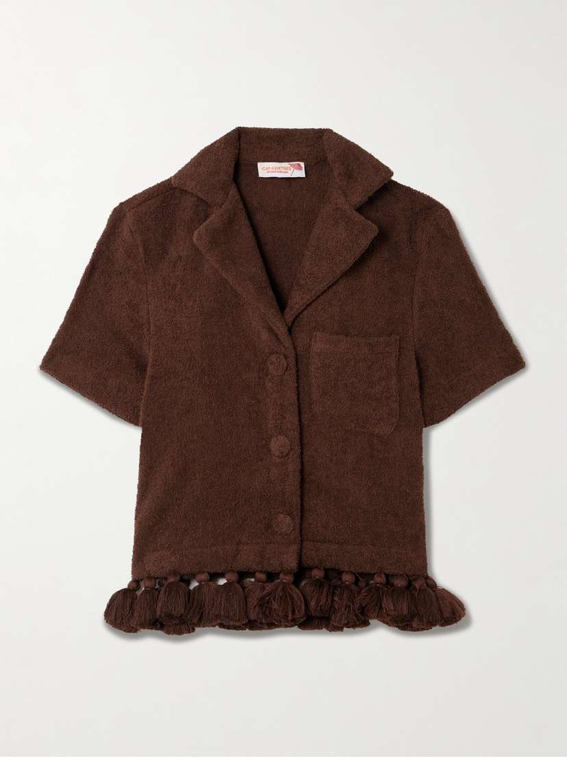 

Рубашка из хлопчатобумажной махровой ткани с кисточками Cap D'Antibes, коричневый