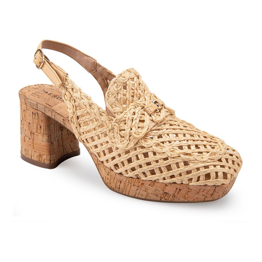 

Женские лоферы на каблуке из рафии Aerosoles Santiago, цвет Natural Raffia