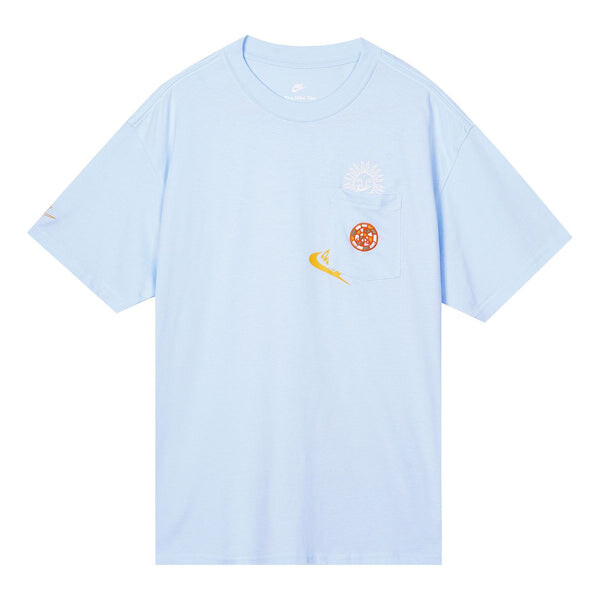 

Футболка Men's Nike Printing Pocket Casual Short Sleeve Blue T-Shirt, синий