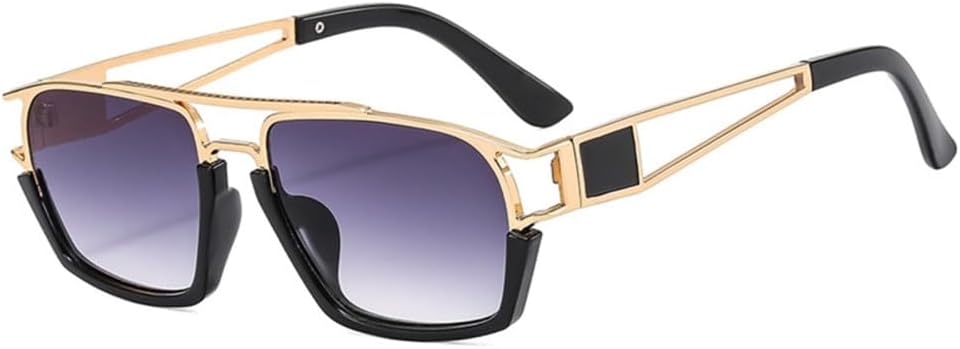 

Винтажные панк-солнцезащитные очки большого размера для мужчин и женщин, ретро-солнцезащитные очки с градиентной оправой из сплава, защита от УФ-излучения UV400 HDUBFY, C4 Double Grey