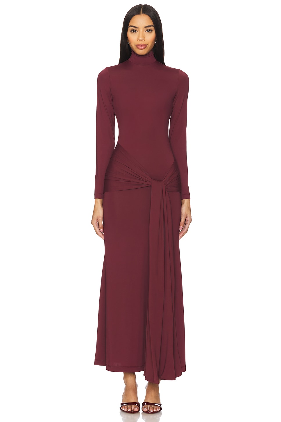 

Платье макси alix с завязкой спереди Bardot, цвет deep plum