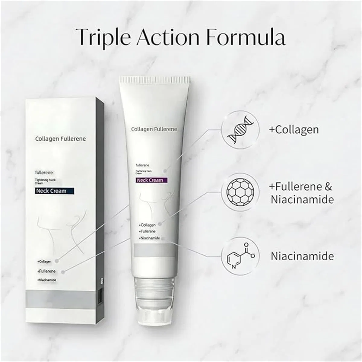 Крем для лица Giurui — Для шеи с коллагеном и фуллереном Magic Collagen Fullerene ( .) , 3 Pieces, 50 г — фото 3