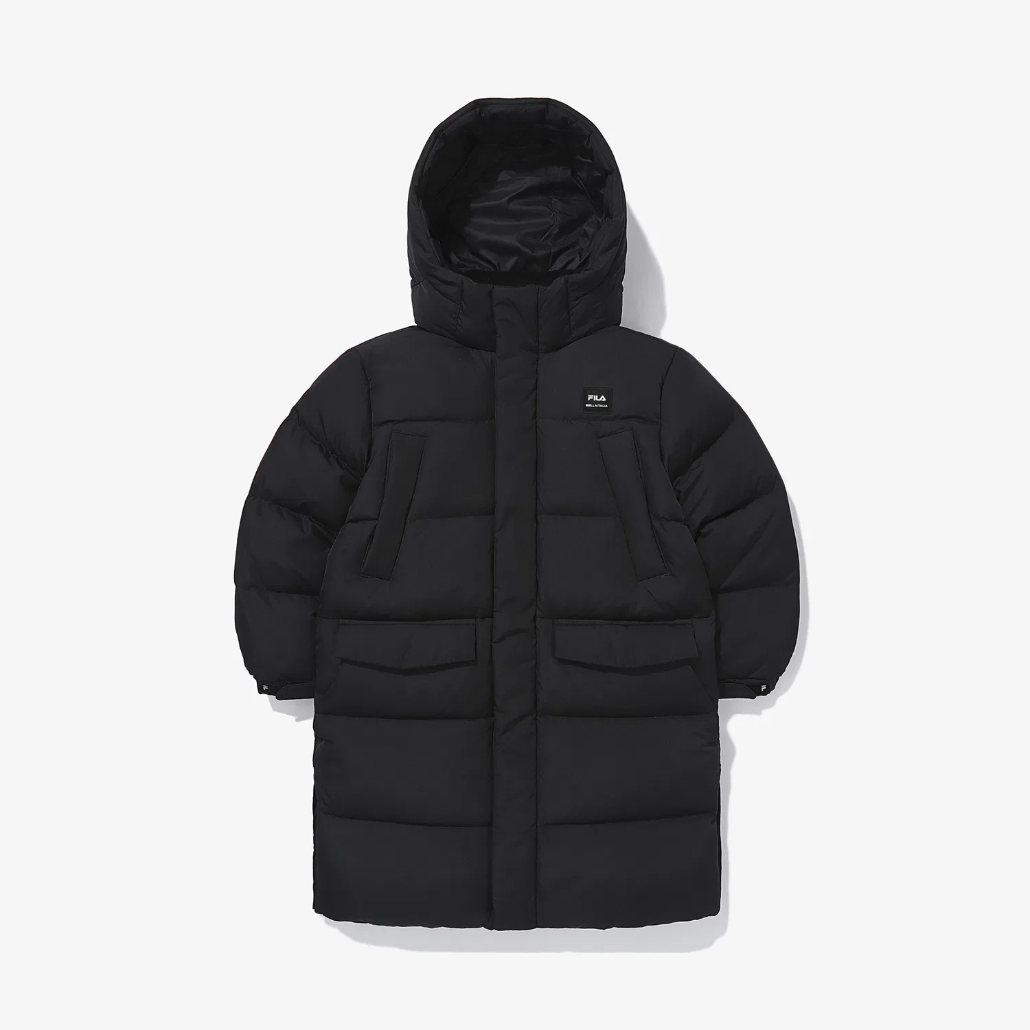 Детский длинный пуховик Fila Kids Essential, чёрный — фото 2