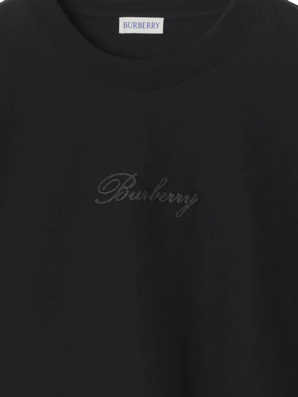 Футболка Burberry хлопковая с логотипом, черный — фото 4