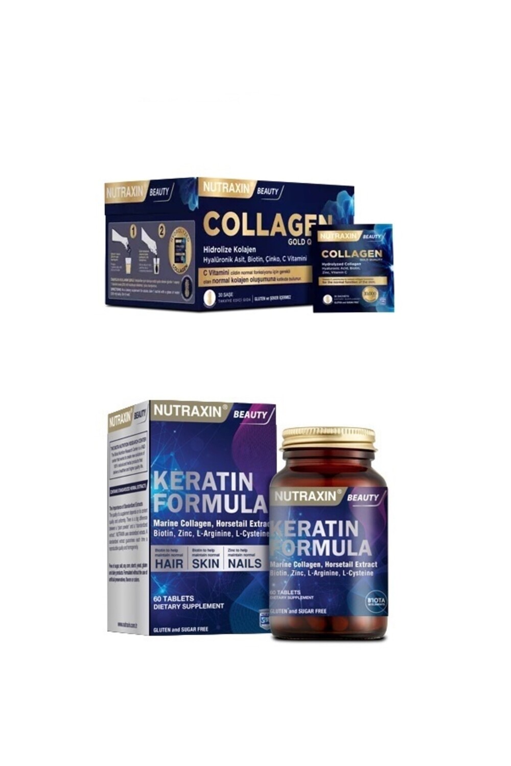 

Nutraxin Collagen 30 Sachet 10000 Mg + Keratin Formula 60 Tablet