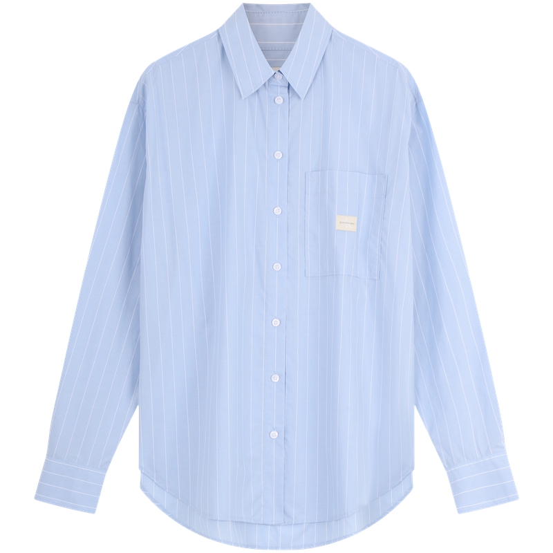 

Футболка CALVIN KLEIN женская с синими полосками на голубом фоне